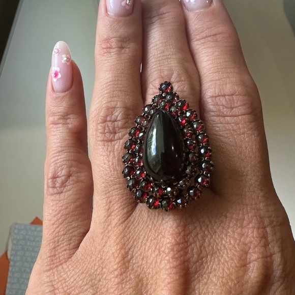 💎Antique 💎Bohemian Garnet Ring 14k - Picture 4 of 8